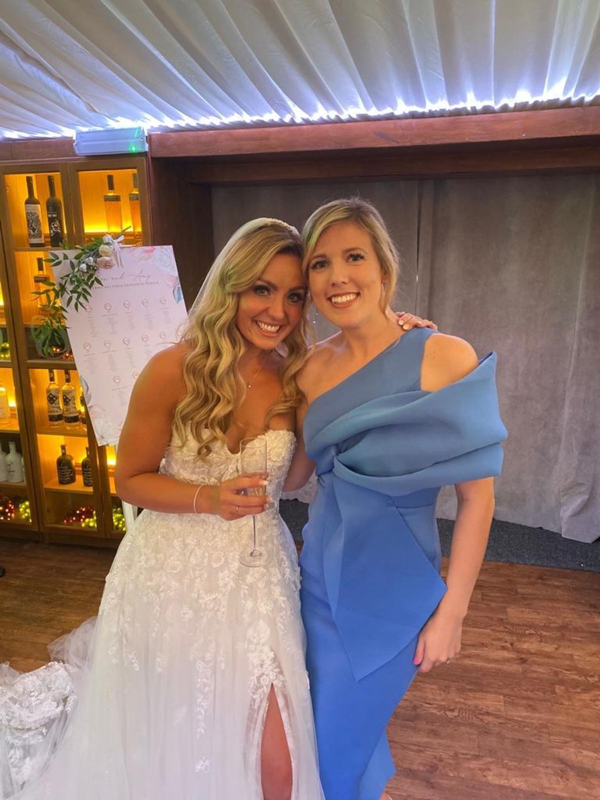 Amy Dowden with her friend on her wedding day