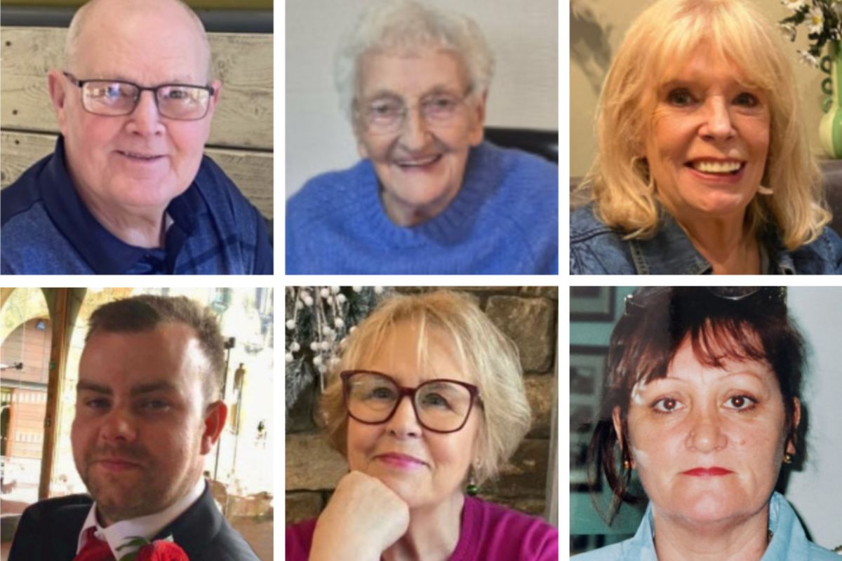 Top, l-r: Trevor Knox, Olive Grice, Ann Brown; Bottom, l-r: Peter Duffy, Eileen Downey, Jacqui Carr