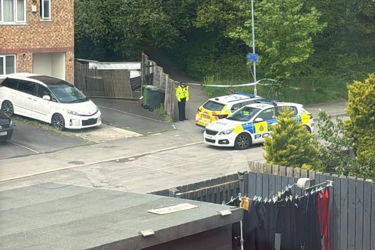 Forensics can be seen on the corner of Sapphire Close, Fartown, Huddersfield