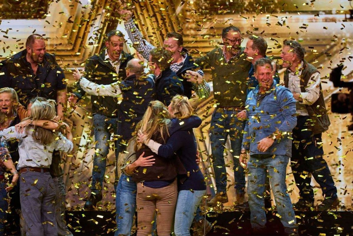 Welsh members of a farmers’ choir heading into the live Britain’s Got Talent final