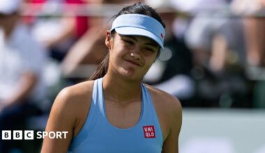 Sonay Kartal receives treatment during Indian Wells