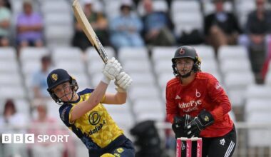 Mady Villiers of Durham batting during the Vitality Blast T20 Women match between Blaze Women and Durham