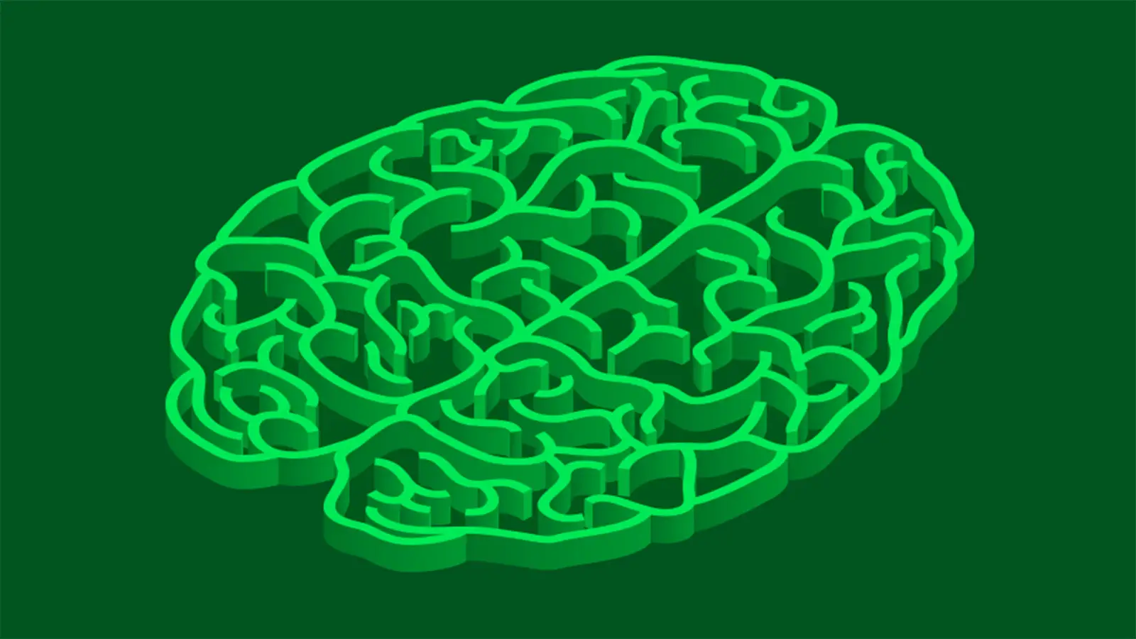 Illustration of a brain shaped maze.