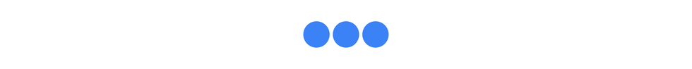 Three blue circles displayed in a row. Three blue circles displayed in a row.
