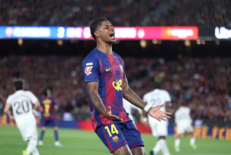 Marcus Rashford celebrates goal against Real Madrid