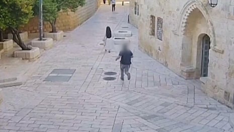CCTV captures moment man attacks nun in Jerusalem – video