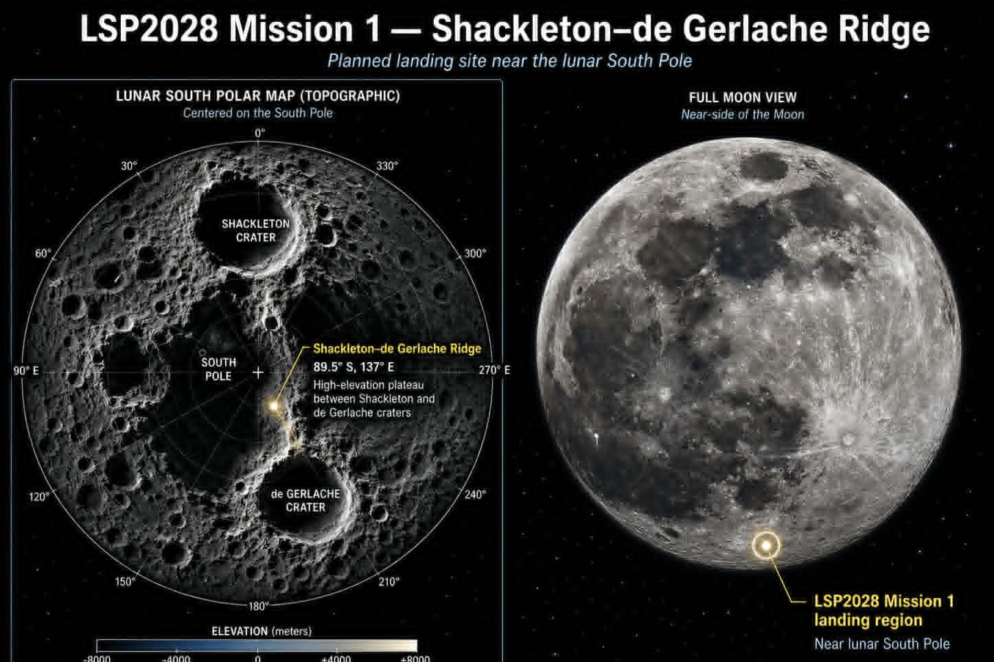 The LUVMI-M rover is planned as a mobile mission to the Shackleton–de Gerlache Ridge near the lunar South Pole