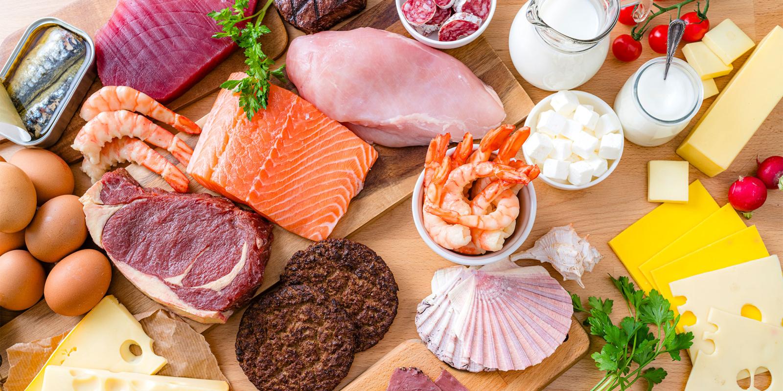 A selection of vitamin B12 rich foods