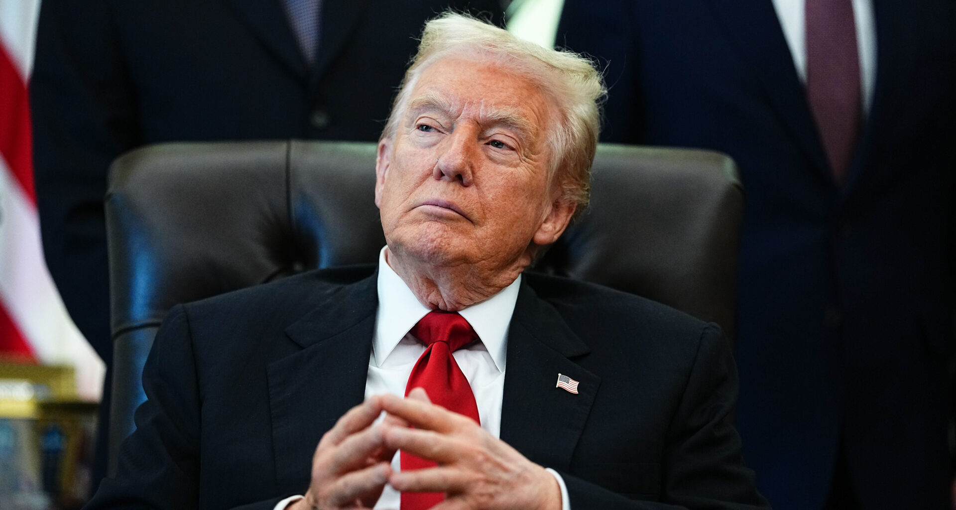 President Donald Trump looks on in the Oval Office of the White House in Washington, DC on Thursday, November 6, 2025.