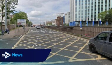 Cyclist taken to hospital after being knocked down by bus in Glasgow