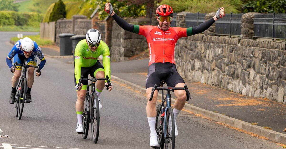 Drew McKinley (48) seizes the day and yellow jersey in Derry