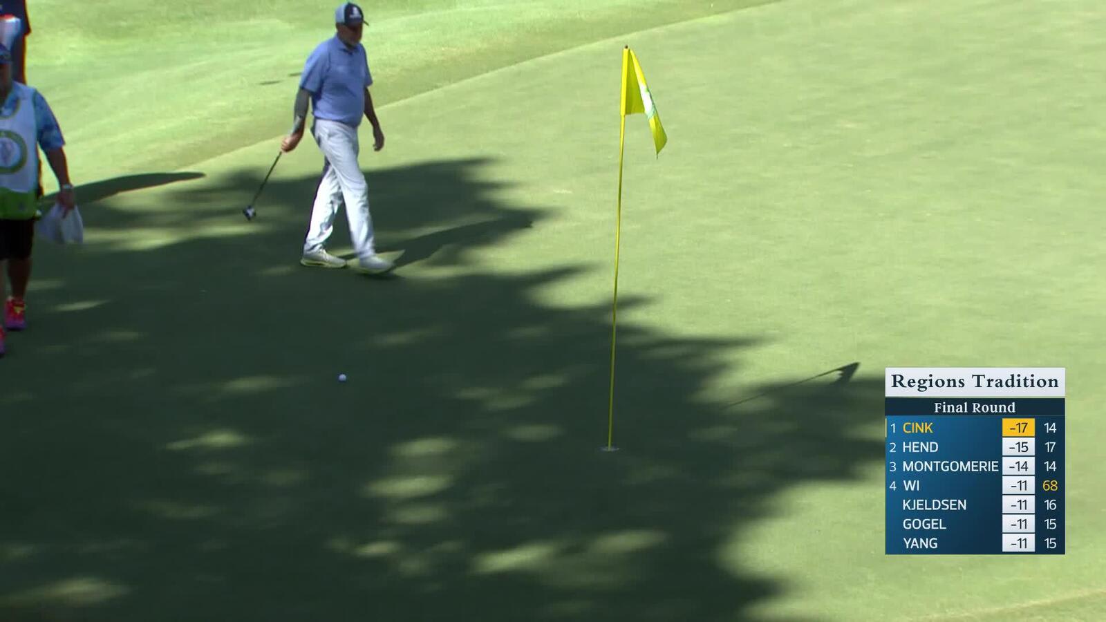 Stewart Cink makes birdie on No. 15 at Regions Tradition