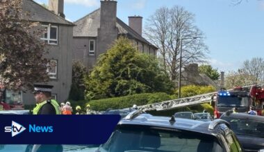 Firefighters battle blaze at Edinburgh block of flats as roads closed
