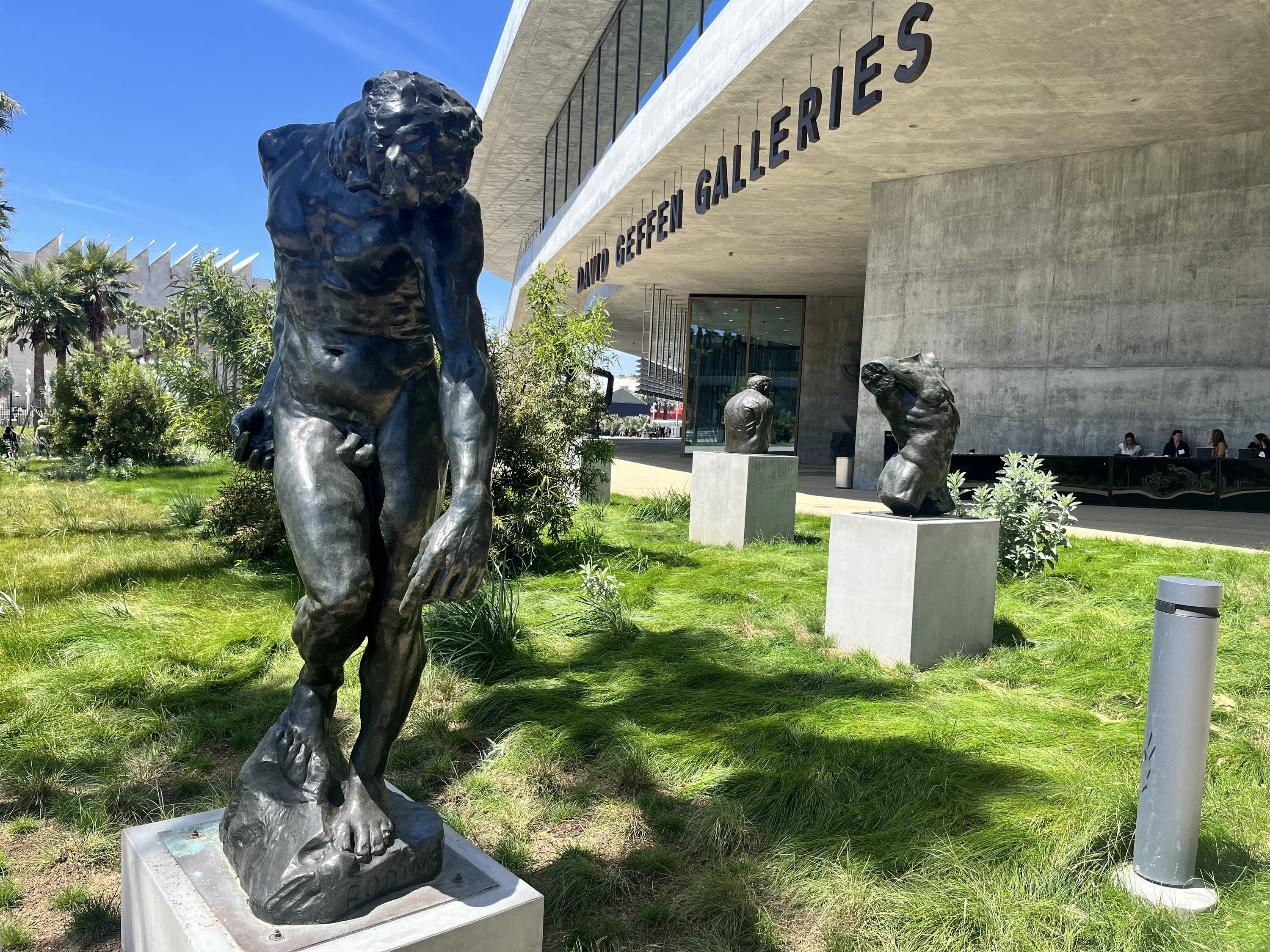 Sculptures by Rodin in the Iris and B. Gerald Cantor Sculpture Garden at LACMA.