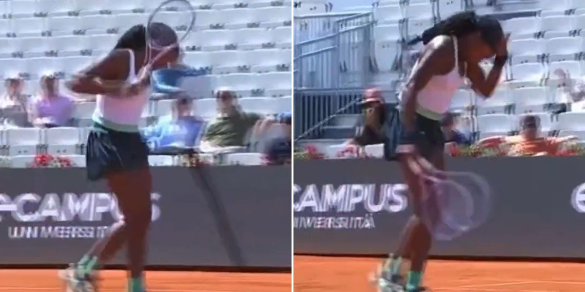 Coco Gauff smashes herself with her tennis racket in bizarre Italy Open incident