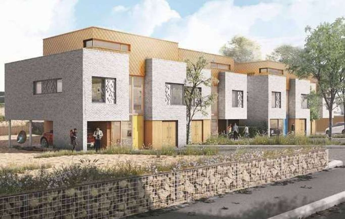CGI of block homes