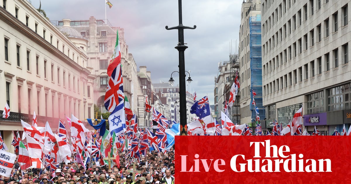 Tens of thousands march through London for far-right and pro-Palestine protests – live | London