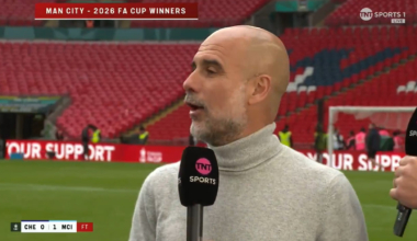 Pep Guardiola walks away from interview after Manchester City question from Laura Woods