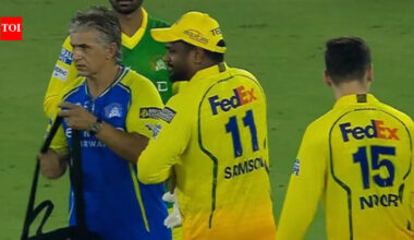 Injury scare for CSK! Sanju Samson leaves field mid-match vs Gujarat Titans | Cricket News