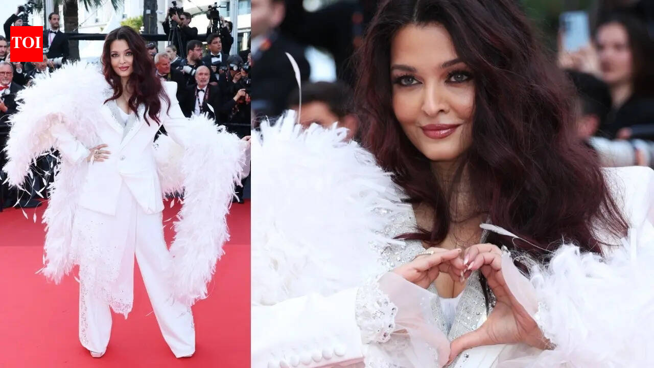 Aishwarya Rai Bachchan channels boss lady energy in a feathered custom white suit as she closes Cannes 2026, netizens say, 'Mother is serving' |
