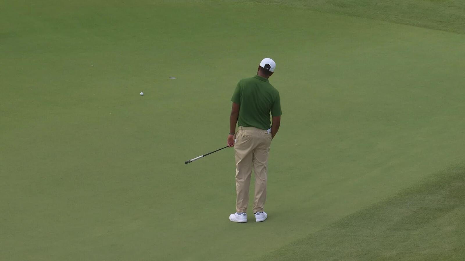 Tony Finau reaches par-5 No. 12 in two, makes birdie at THE CJ CUP
