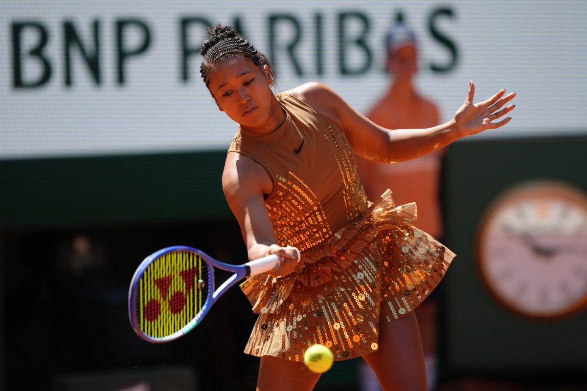 Naomi Osaka turns heads at French Open with Eiffel Tower-inspired gold dress