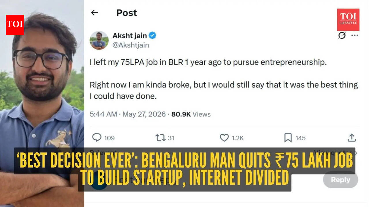 Bengaluru founder quit ₹75 LPA job, went broke a year later but says he has ‘zero regrets’