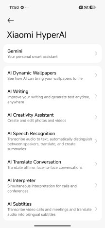 Xiaomi HyperAI features - Xiaomi 17T review