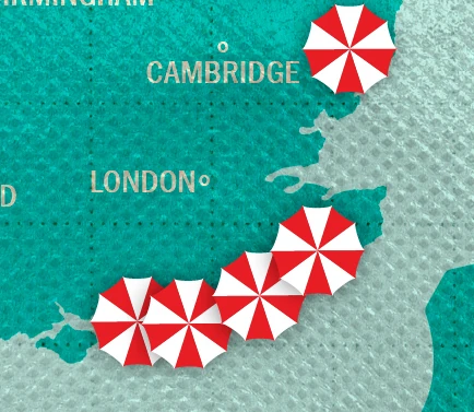 Map of beaches in Time Out’s best beaches guide