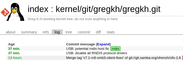 RNDIS Git branch updated today