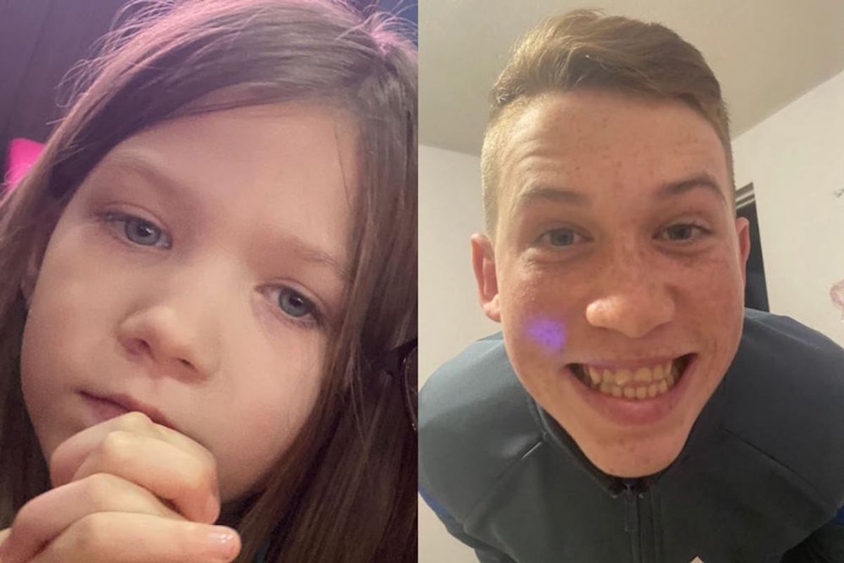 Cassie and Roman Casselden, aged nine and 16,