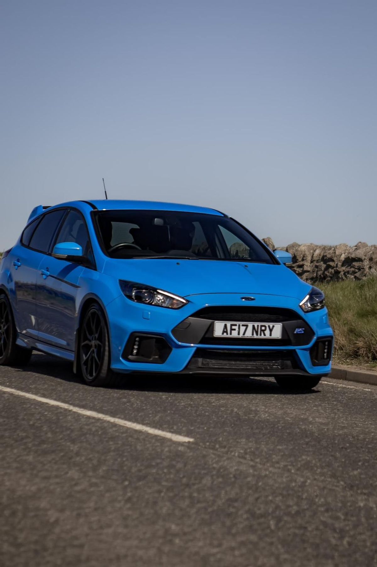 The nitrous blue Ford Focus RS which was stolen from the business