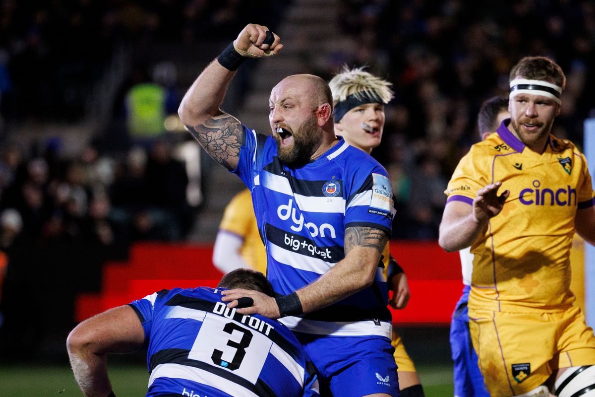 Bath Rugby's Tom Dunn during the Gallagher PREM match between Bath Rugby and Northampton Saints