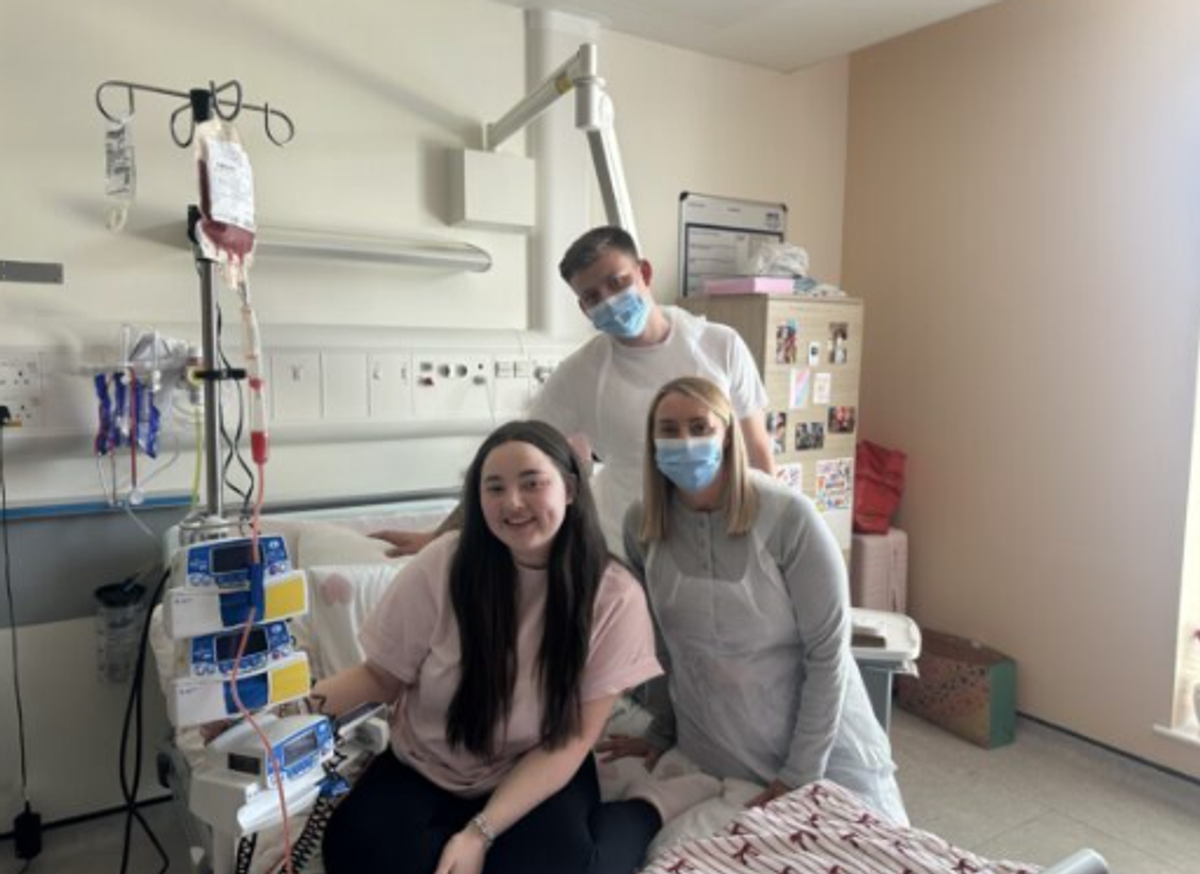 Ayley during her stem cell transplant