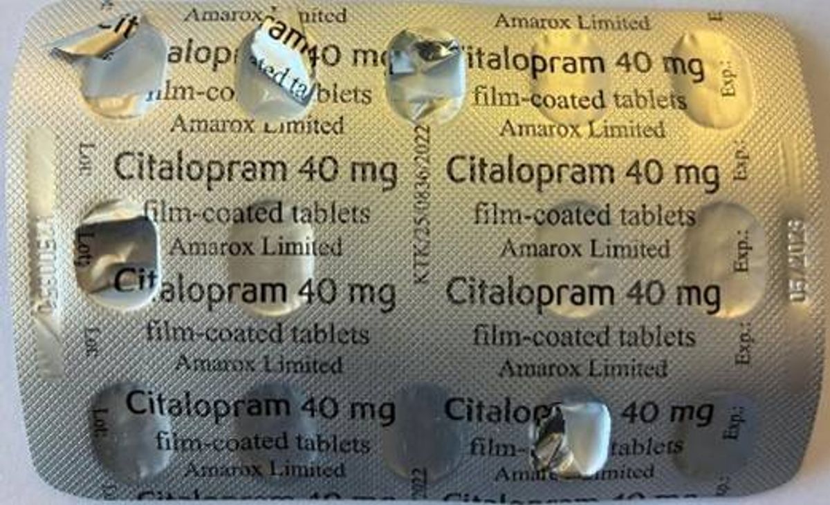 Citalopram 40 mg film-coated tablets – Batch Number V2500351 Incorrect blister strip