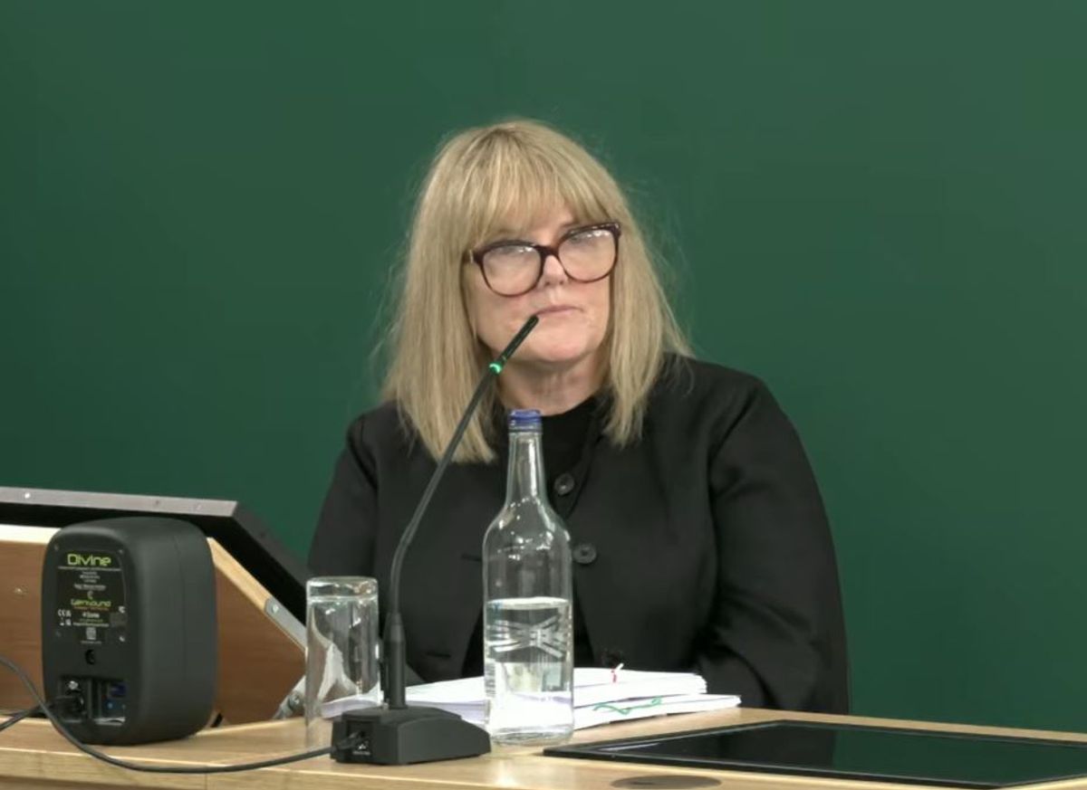 Diane Hull pictured giving evidence to the Nottingham Inquiry