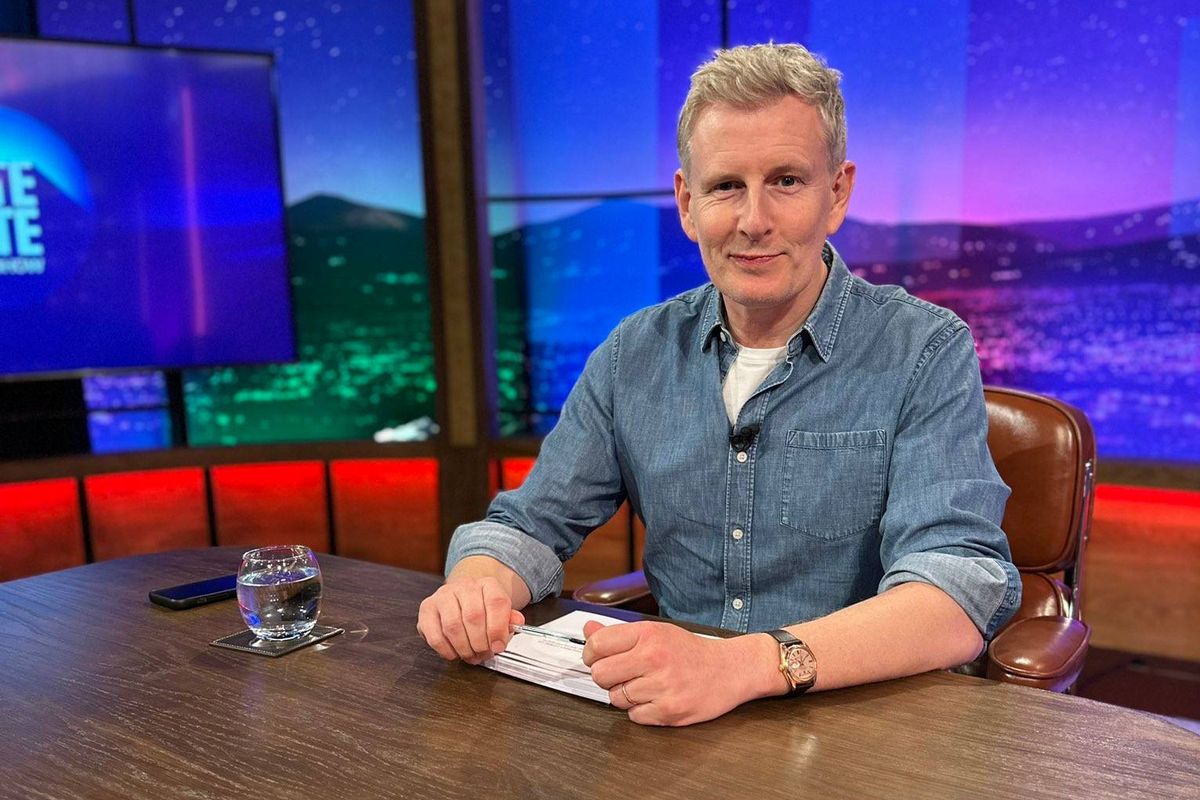 Patrick Kielty on the set of The Late Late Show