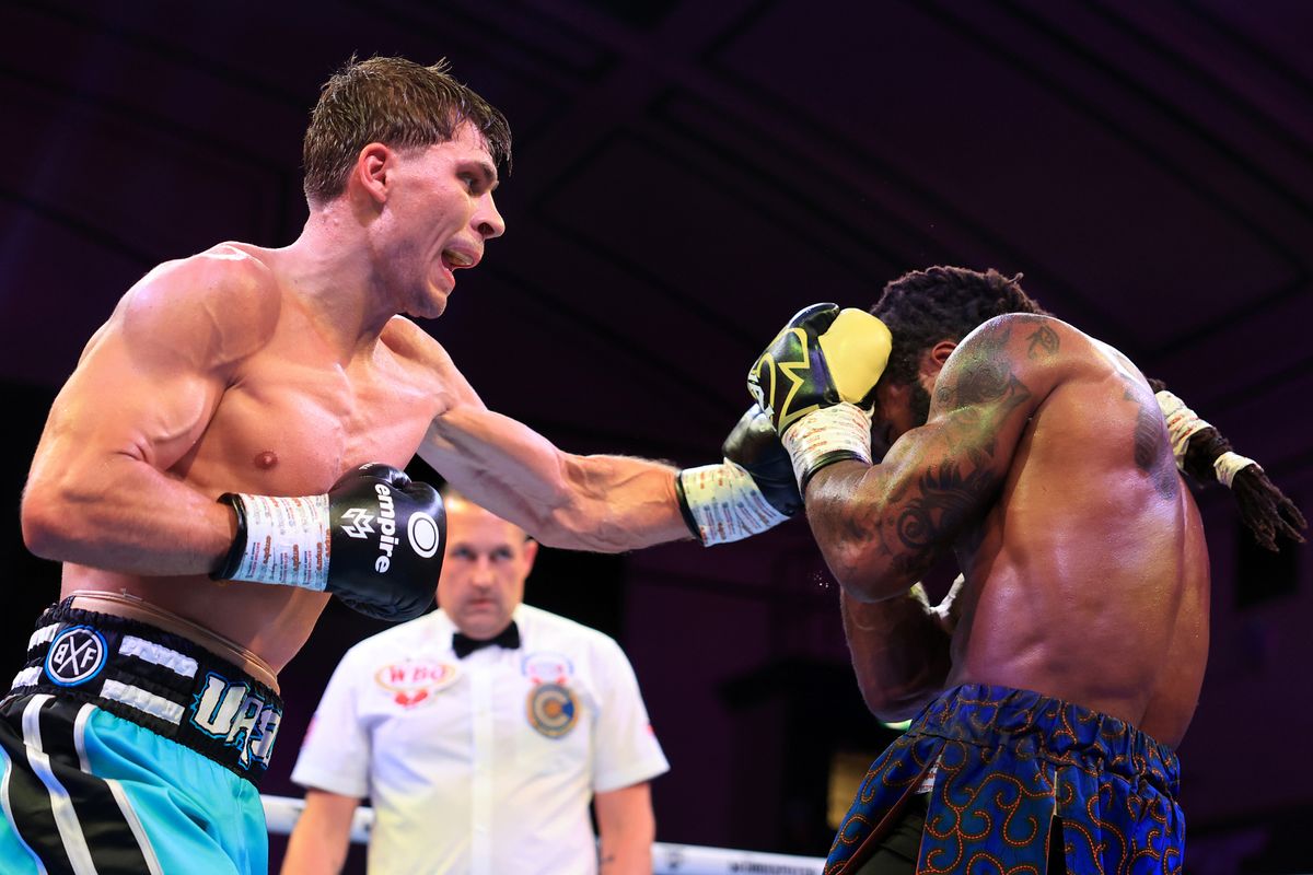 Constantin Ursu (left) in action against Ryan Amos