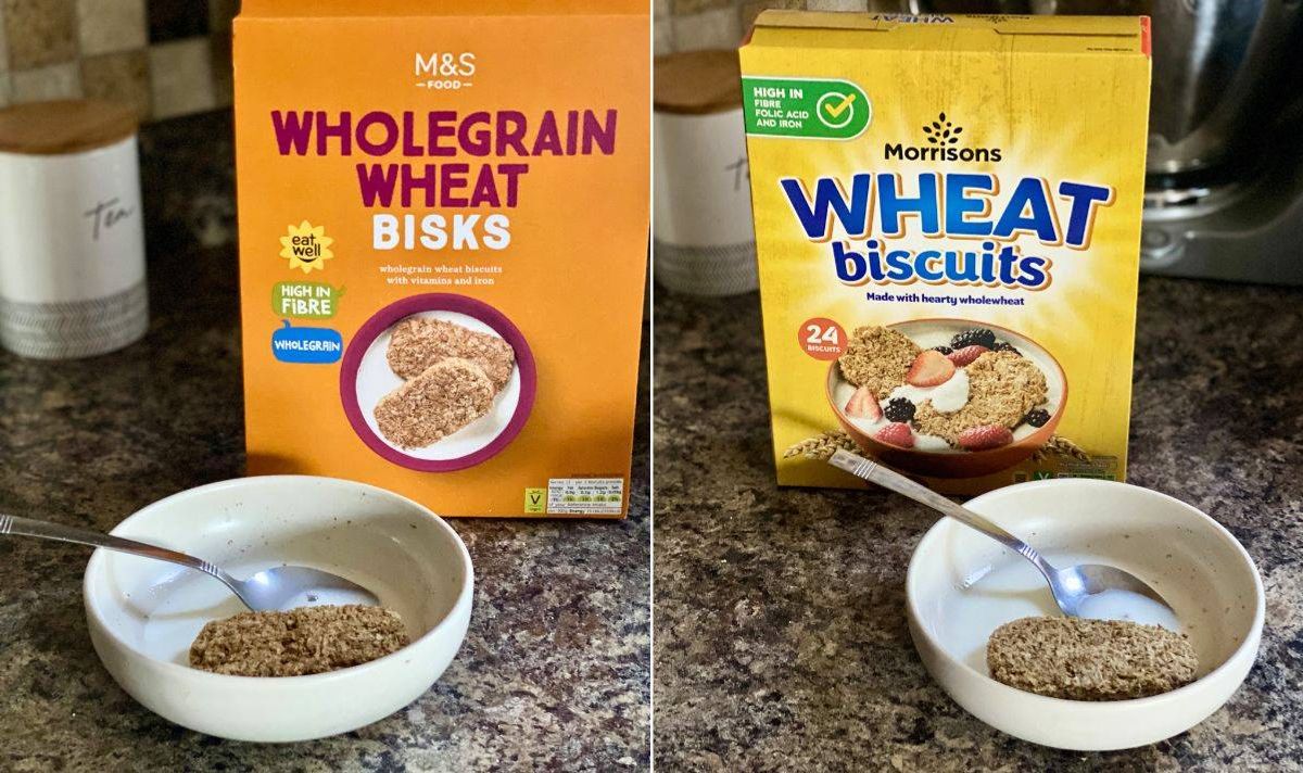 M&S and Morrisons wheat biscuits