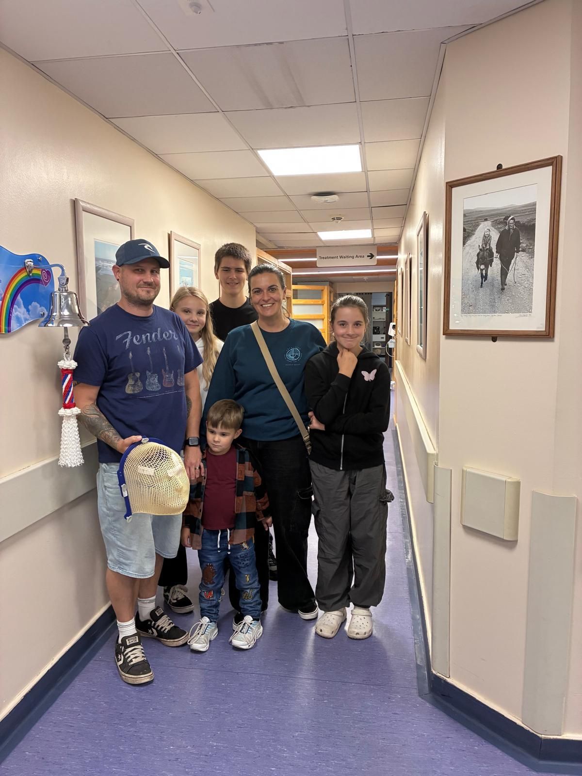 Paul and his family in hospital