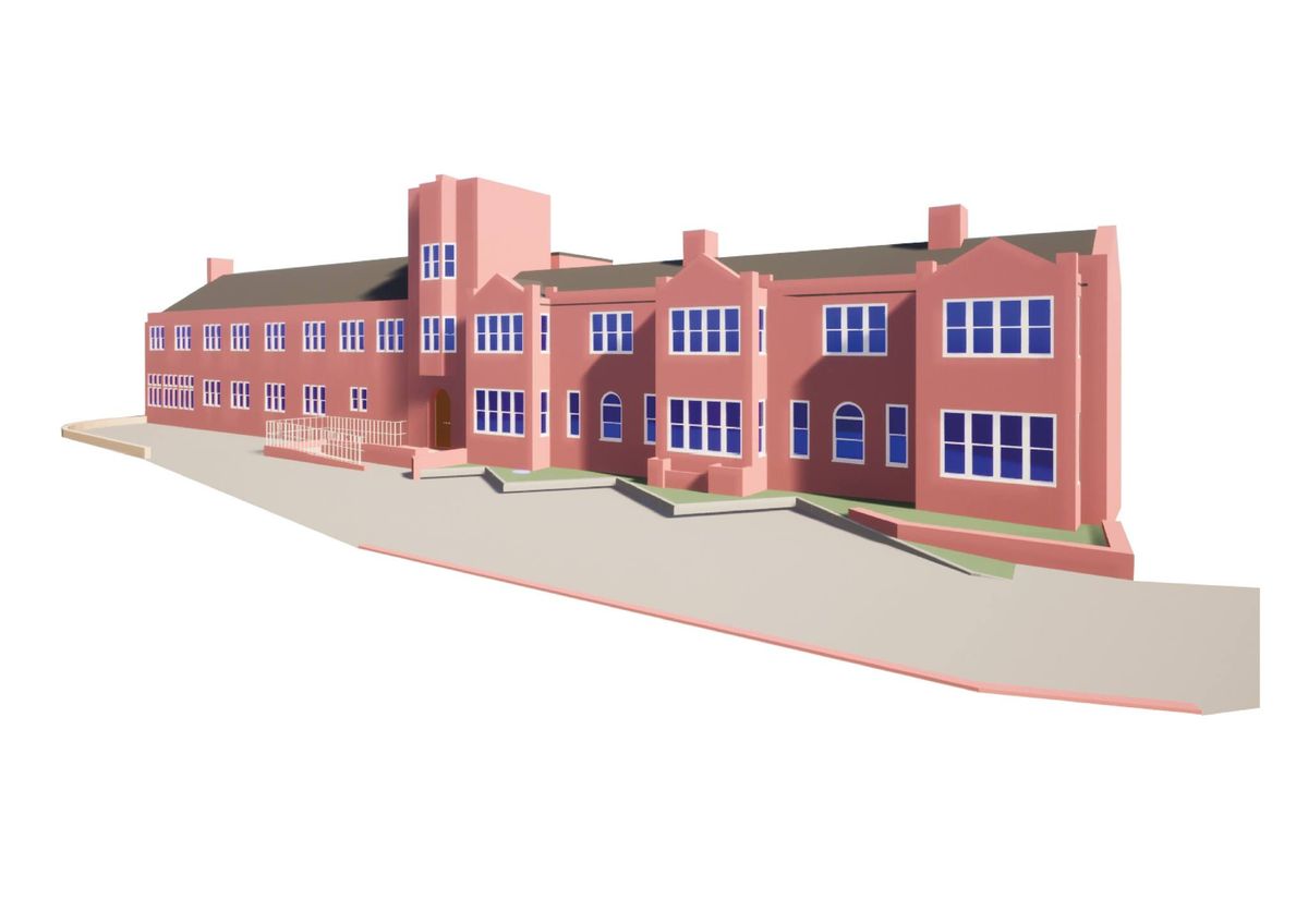An artist's impression of the front of the new look Sutton Cottage Hospital, which is less than a month away from fully reopening