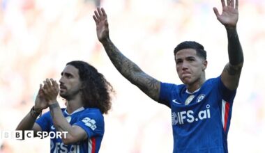 Marc Cucurella & Enzo Fernandez at the final whistle on Sunday