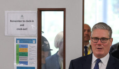 British PM Starmer meets with construction apprentices in London