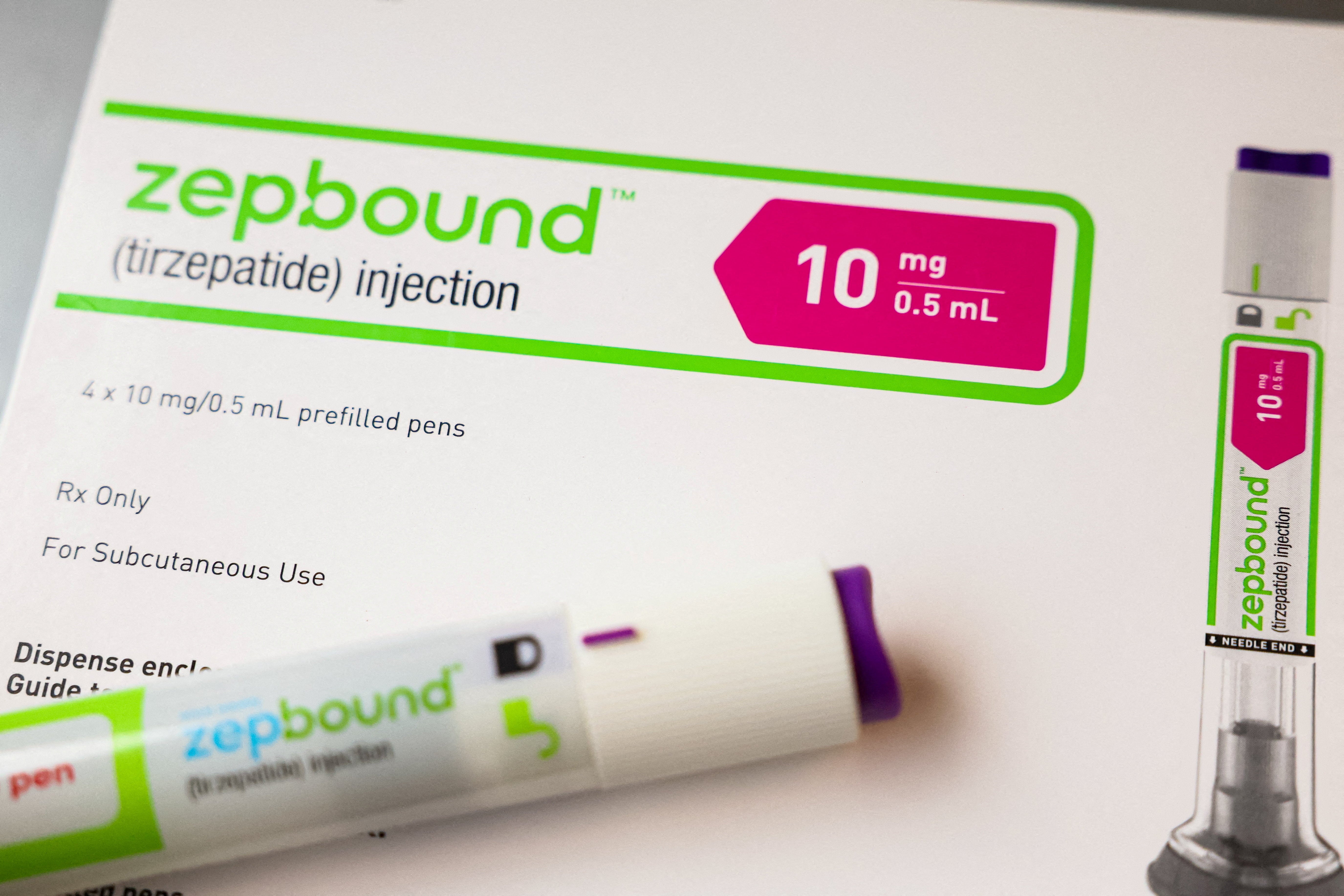 An injection pen of Zepbound, Eli Lilly’s weight-loss drug, is shown, as it’s set to return to CVS Caremark's commercial formularies as an additional preferred option starting October 1