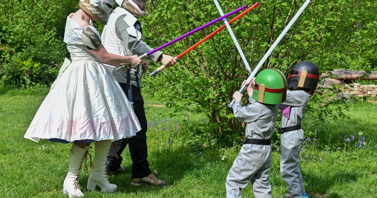 Sci-fi couple's Star Wars Day themed wedding in Basingstoke