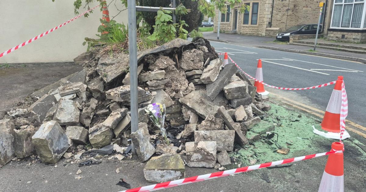 Haslingden crash - Flowers laid after man in his 20s dies