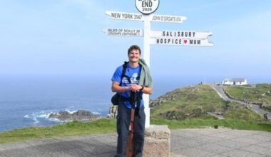 James completes 650-mile walk for Salisbury Hospice