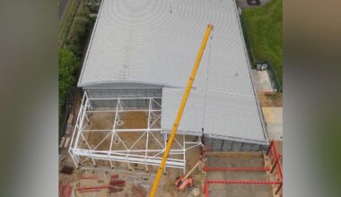 Latest progress on four-lane swimming pool in Fakenham