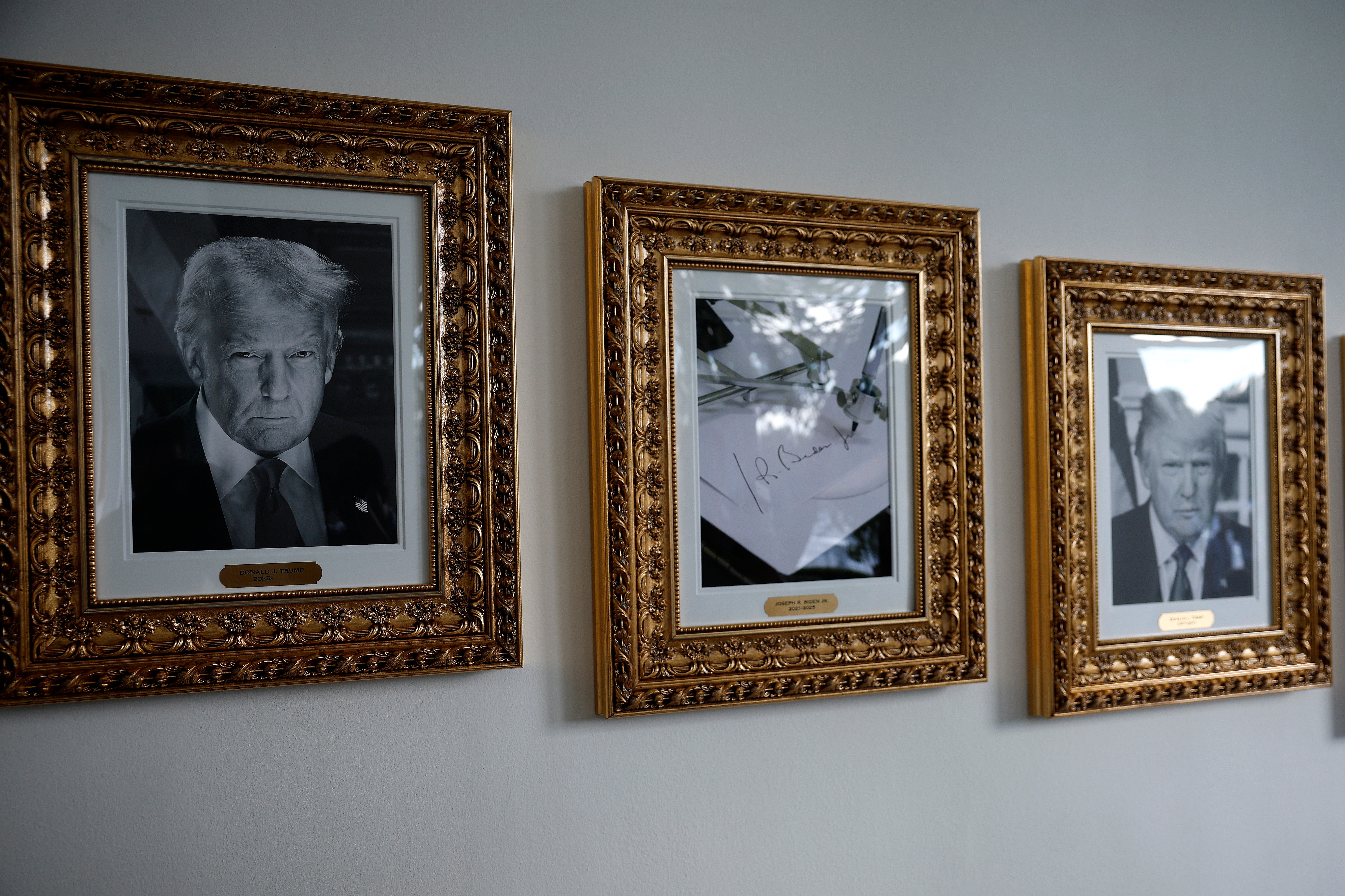 Trump hung a photo of an autopen instead of a portrait of Joe Biden on the Presidential Walk of Fame
