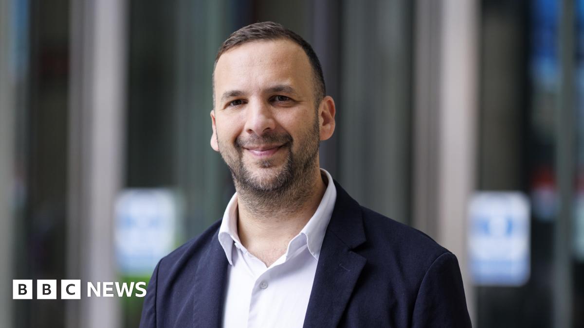 Leader of the Green Party of England and Wales, Zack Polanski, departing the BBC on 3 May.